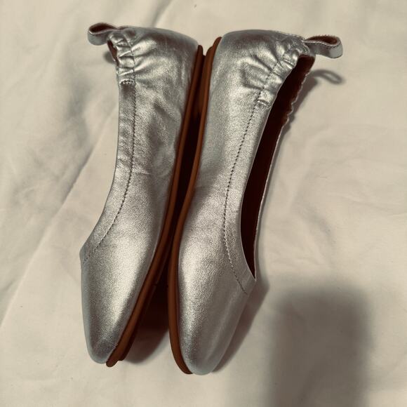 FitFlop Allegro Women's 5 Silver Comfort Ballerina Slip On Ballet Flats Shoes - Picture 3 of 8